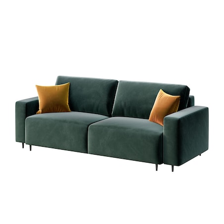 Hesto 3-osobowa rozkładana sofa - ciemnozielona