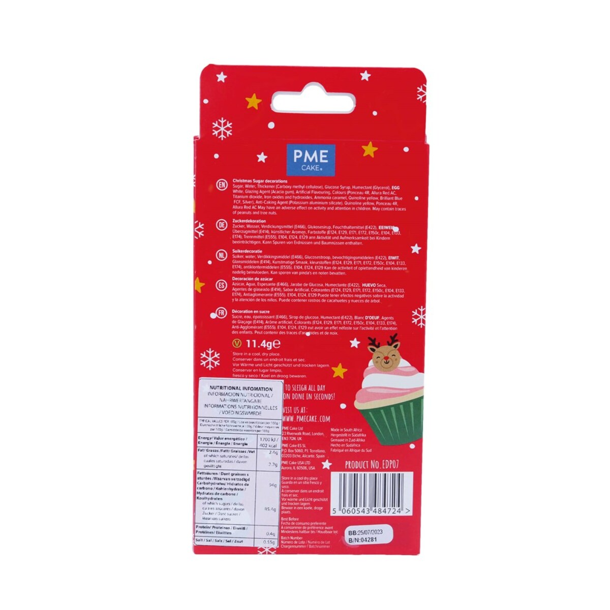 PME Zestaw cukrowy do dekoracji wypieków Boże Narodzenie (6 sztuk)