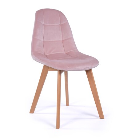 Krzesło tapicerowane skandynawskie welur VEGAS różowy