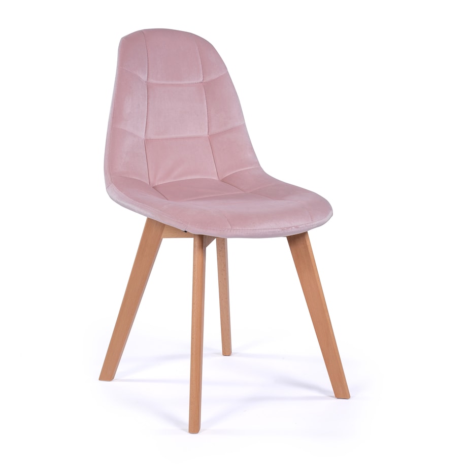Krzesło tapicerowane skandynawskie welur VEGAS różowy