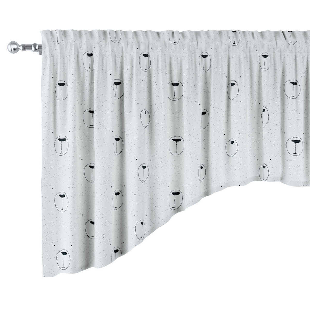 Lambrekin łuk 250x75 ecru-czarny