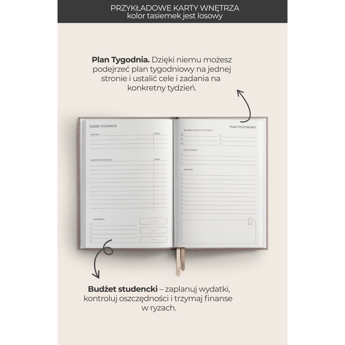 AKADEMICKI PLANNER KSIĄŻKOWY 2025/2026. Indigo Mist