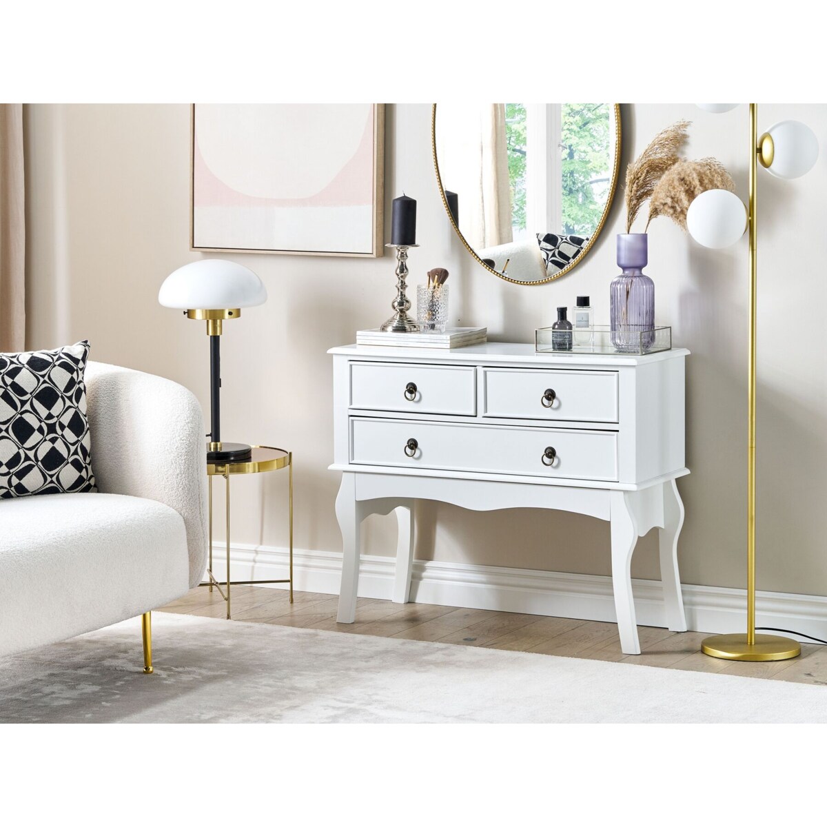 Konsola 3 szuflady biała LAMAR