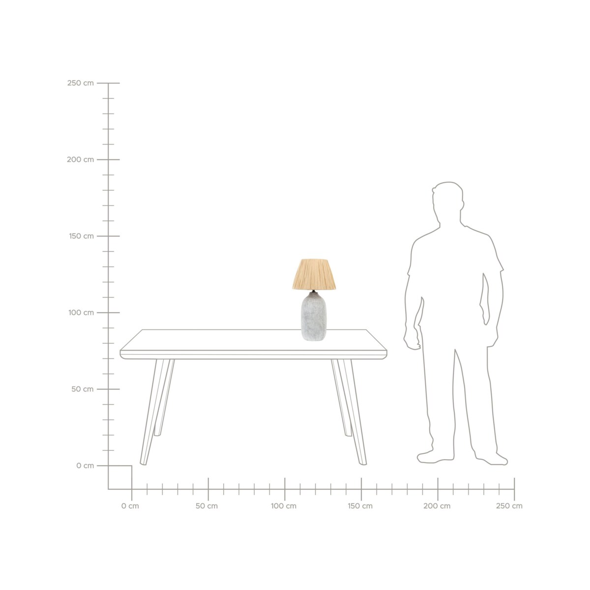 Lampa stołowa ceramiczna szara MATILDE