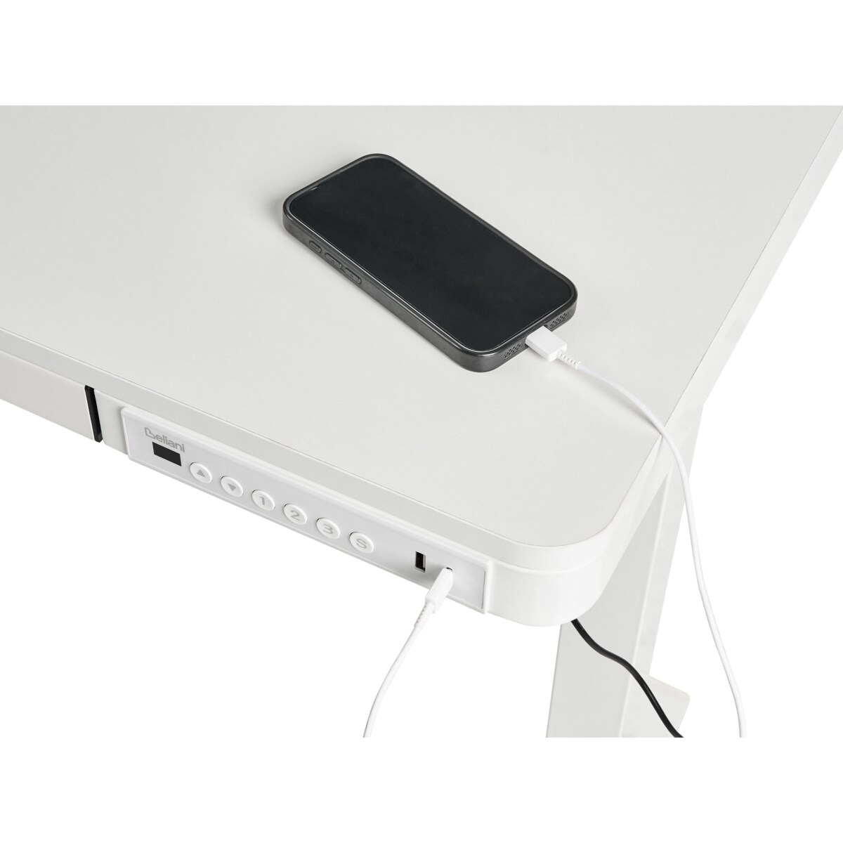 Biurko regulowane elektrycznie PENLY Biały 120 cm 60 cm Z portem USB