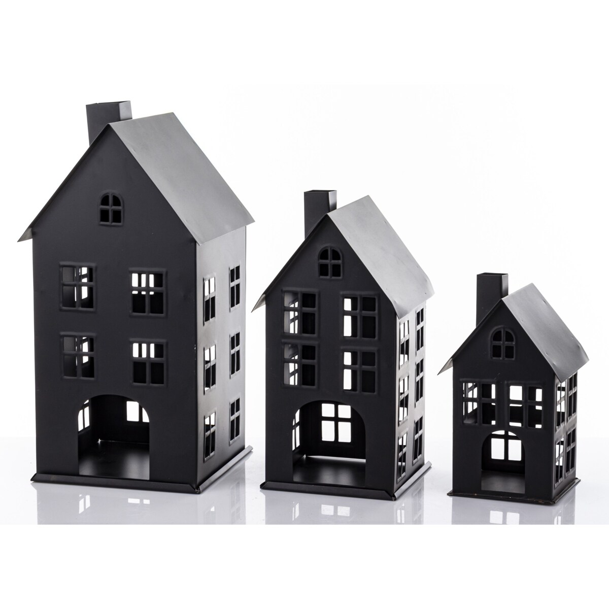 Domek metalowy 3 szt. 38,5x19x20 cm BAGNOLE czarny