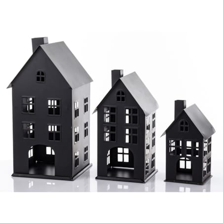 Domek metalowy 3 szt. 38,5x19x20 cm BAGNOLE czarny