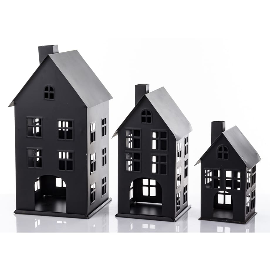 Domek metalowy 3 szt. 38,5x19x20 cm BAGNOLE czarny