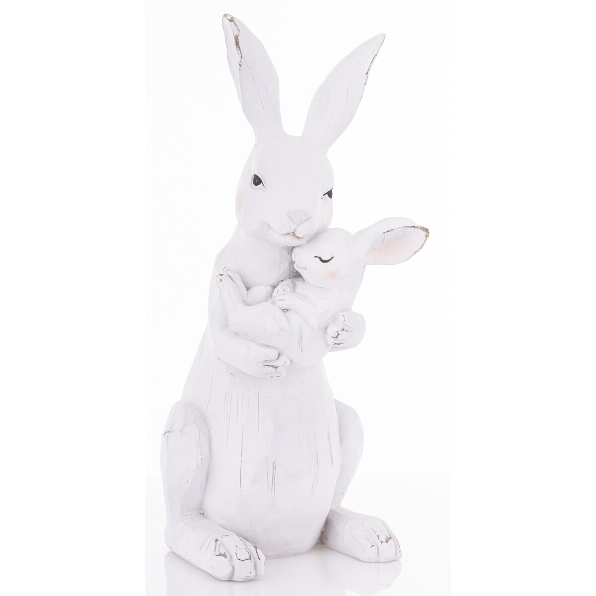 Dekoracja - króliczka z malcem w objęciach 32,5x13,5x18 cm