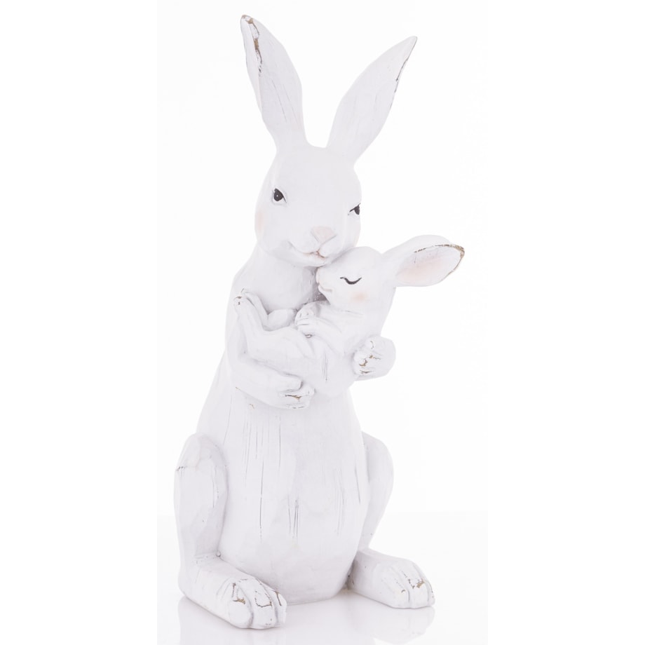 Dekoracja - króliczka z malcem w objęciach 32,5x13,5x18 cm