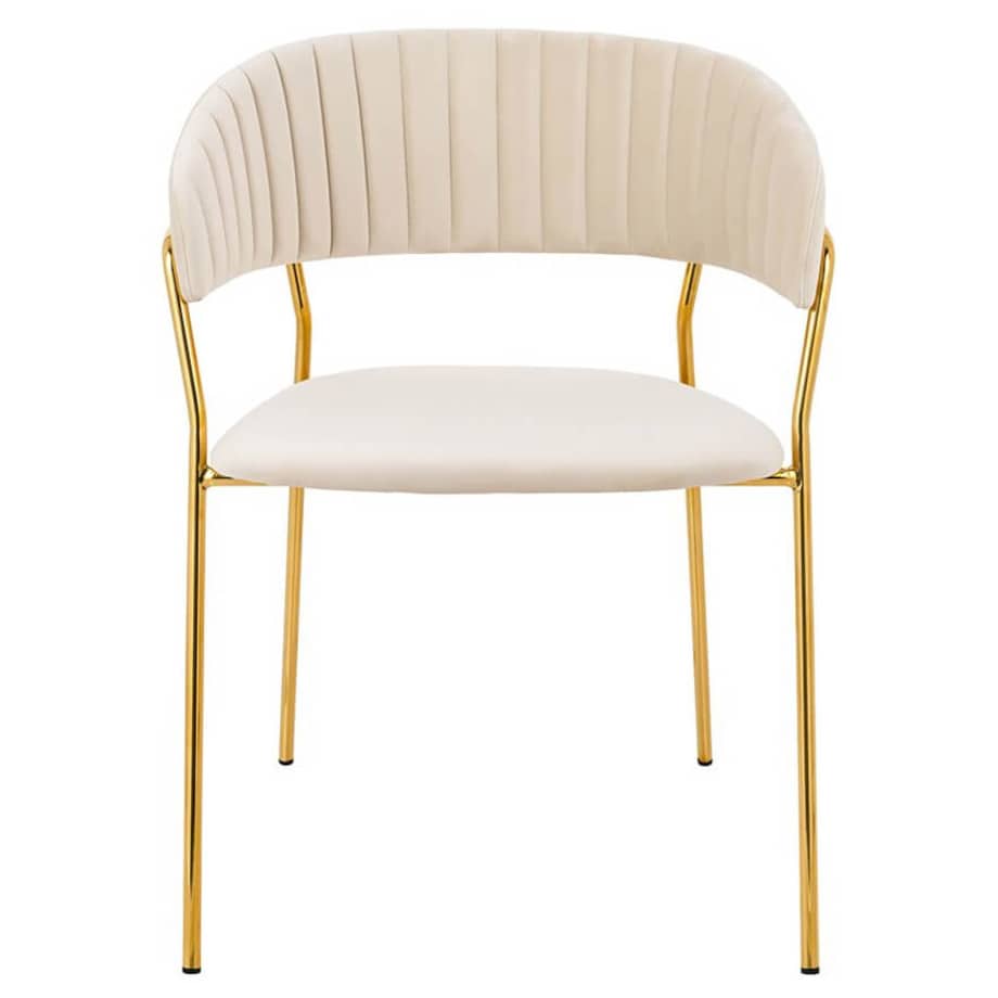 Krzesło glamour Margo KH121100121.4 eleganckie do jadalni beżowe, King Home
