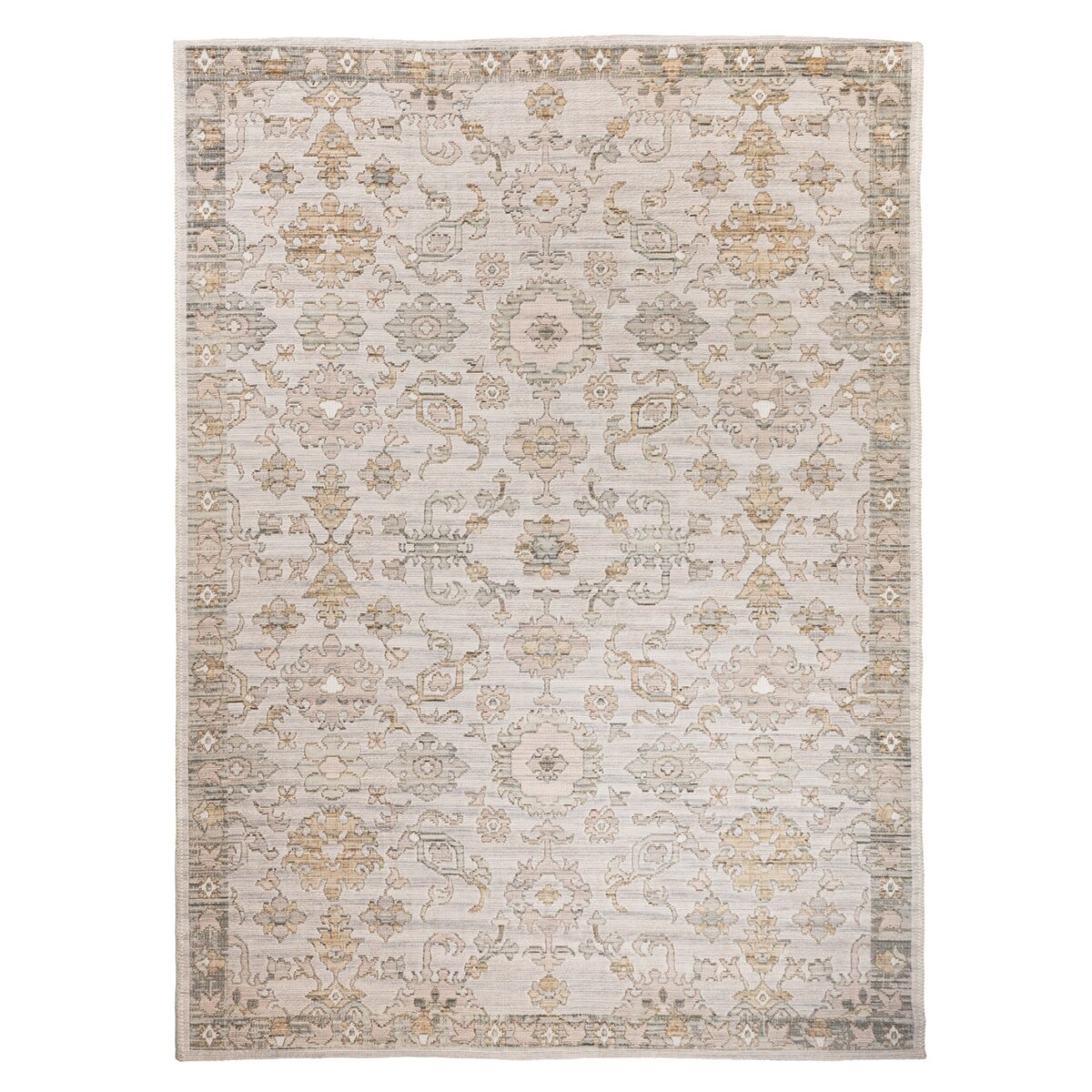 Dywan Wełniany Sahara 200x285 cm Ornament Vintage Beżowy