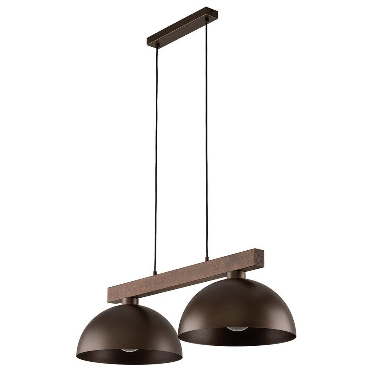 Lampa wisząca TK Lighting OSLO BROWN 4507, 2xE27, regulowana, industrialna, metal i drewno, brązowa