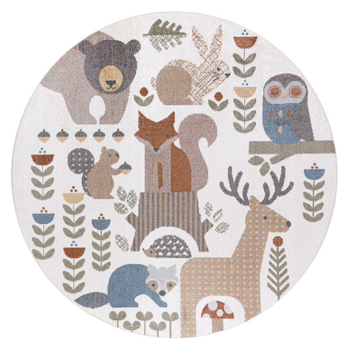 Dywan BONO 8425 koło Zwierzęta leśne koło 100 cm