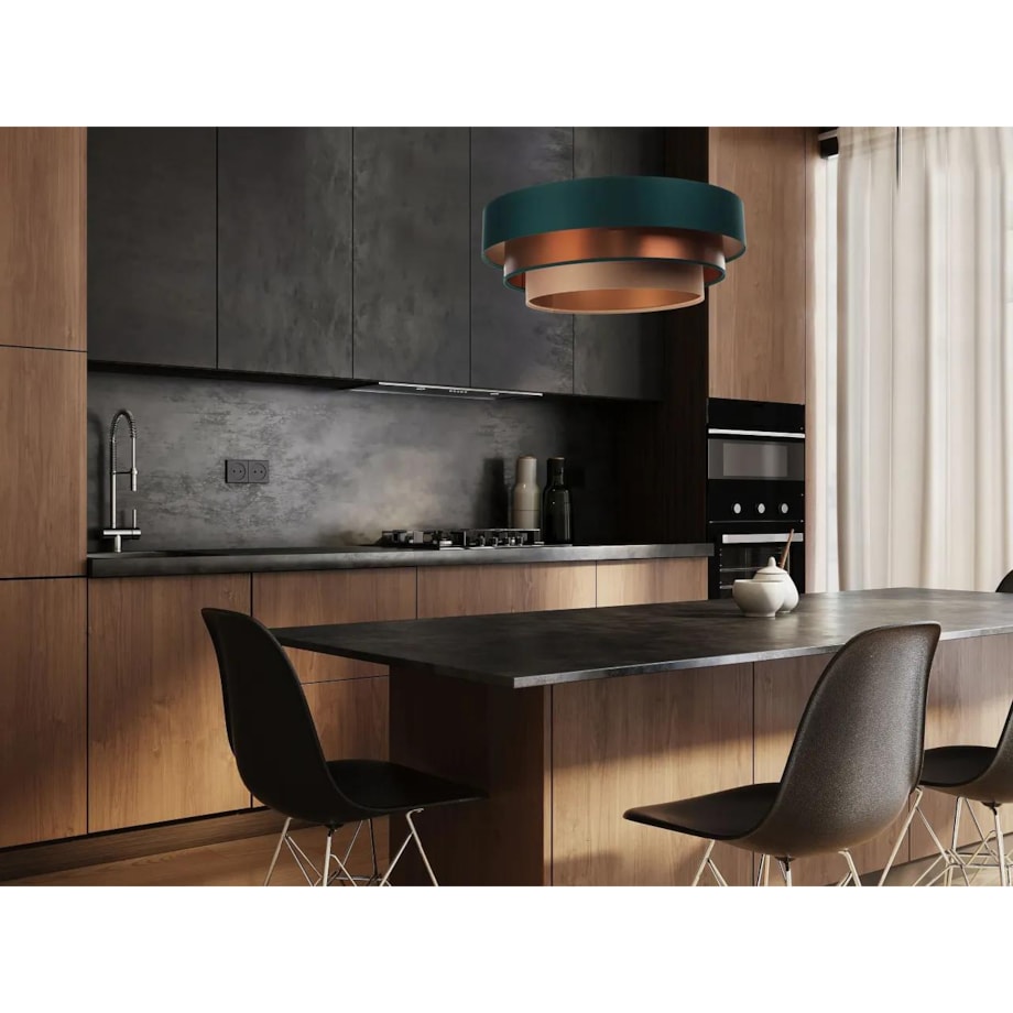 Lampa wisząca TRIO MIX zielona/miedziana/beżowa