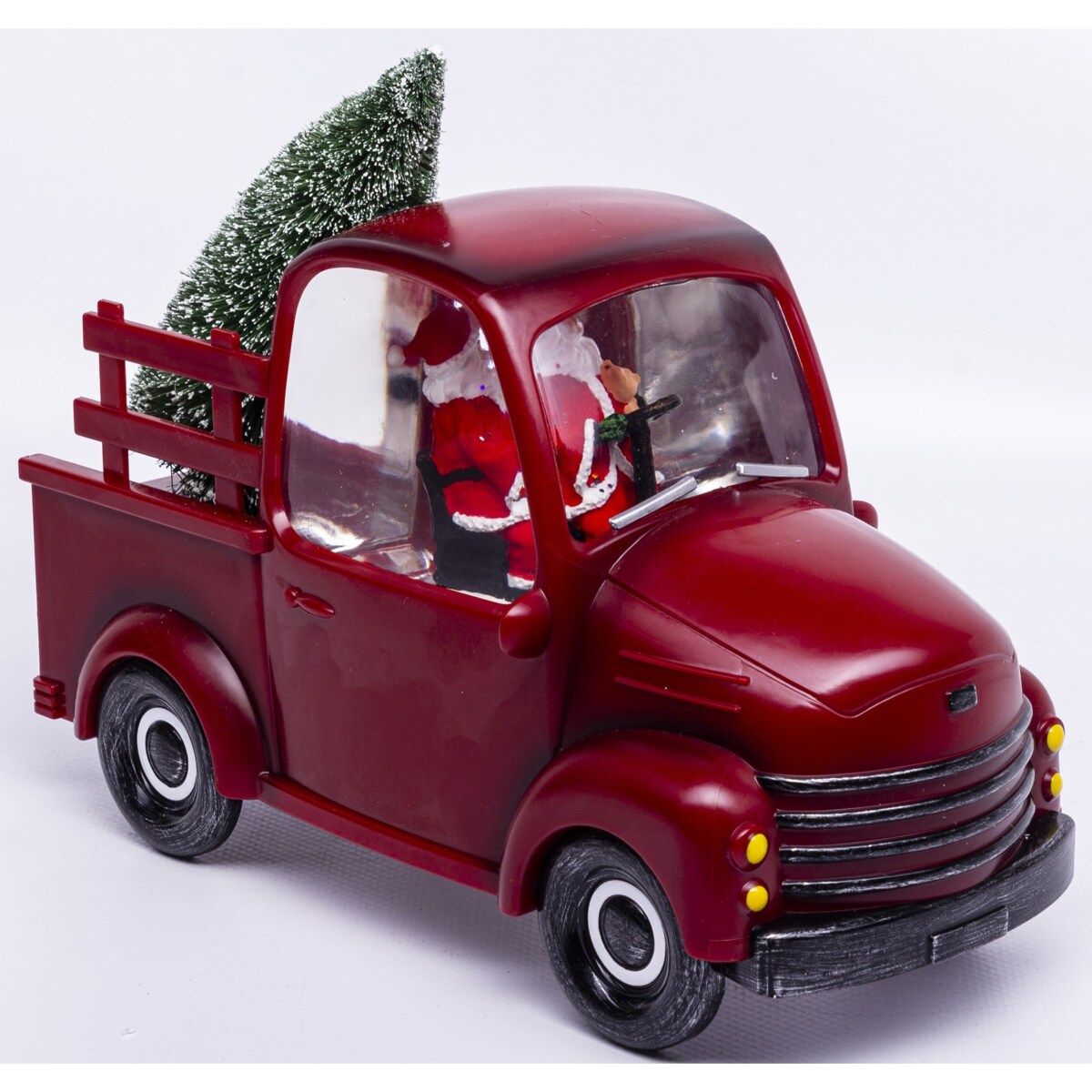 Dekoracja - ciężarówka z choinką LED 18x24x10 cm