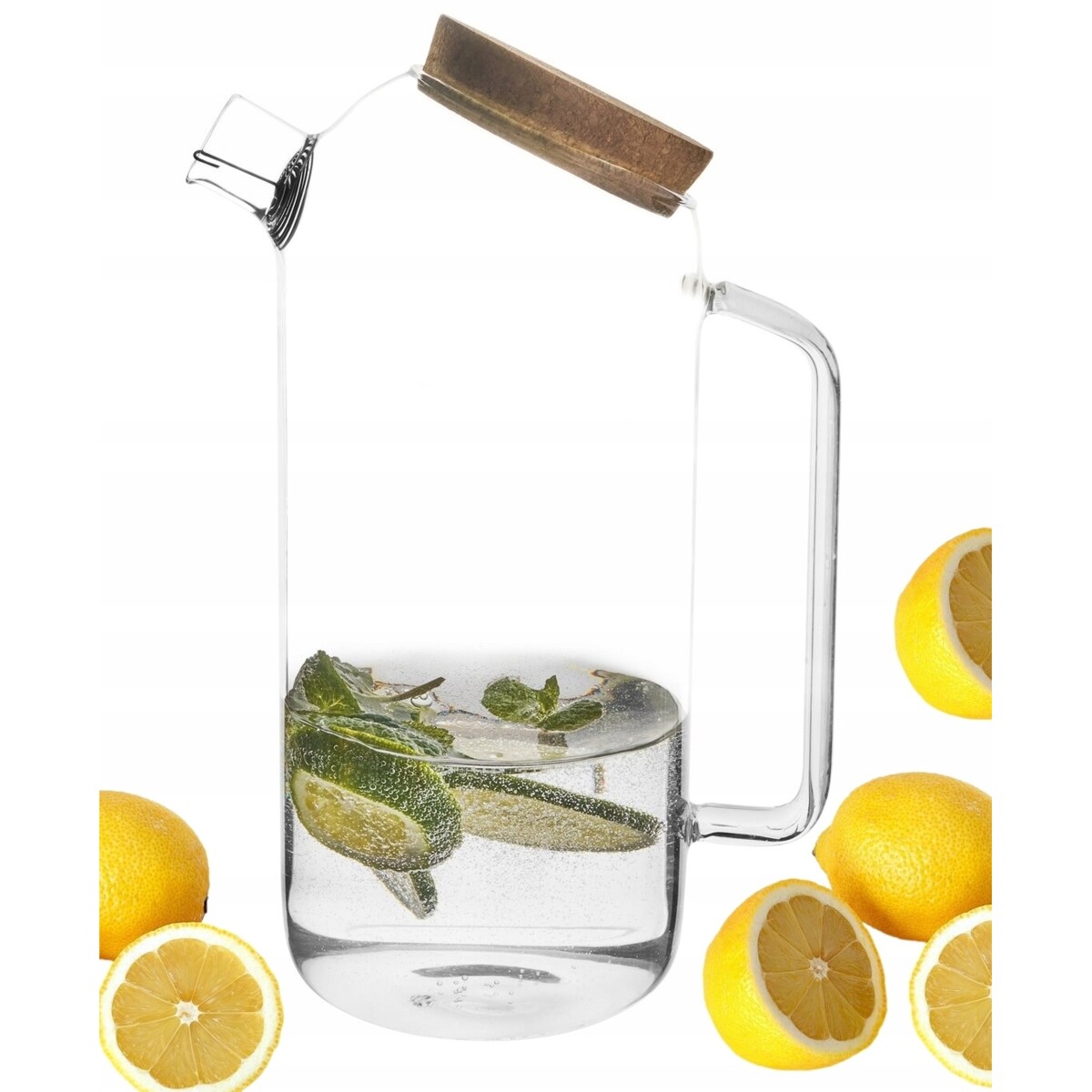 DZBANEK SZKLANY do HERBATY zioła pojemnik na wodę kompot sok 1,7 L prezent