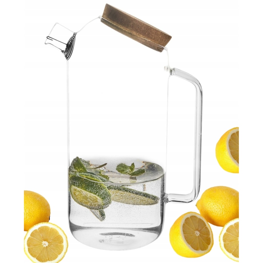 DZBANEK SZKLANY do HERBATY zioła pojemnik na wodę kompot sok 1,7 L prezent