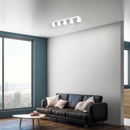 Minimalistyczna lampa sufitowa Dixie tuby do jadalni białe