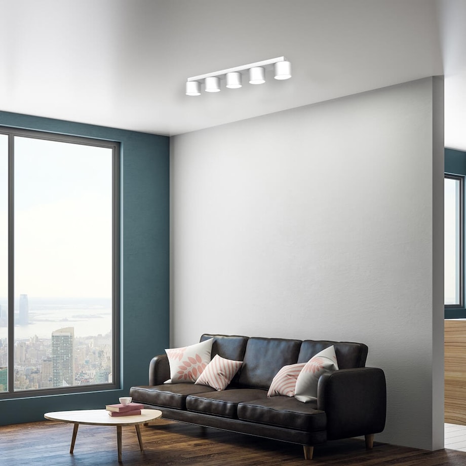 Minimalistyczna lampa sufitowa Dixie tuby do jadalni białe