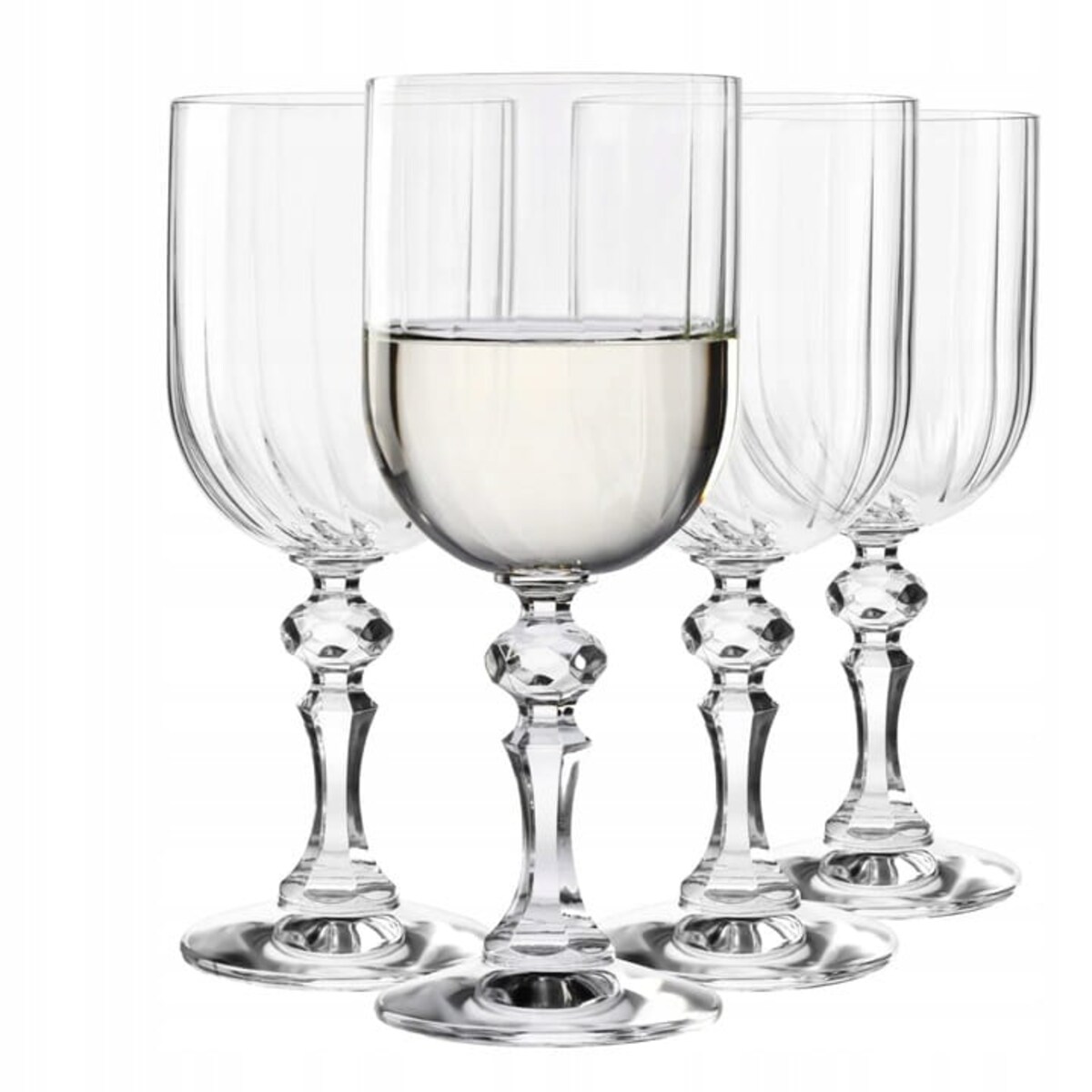 Kieliszki do Wina Paris Krosno 4 szt 300 ml Eleganckie na Tłoczonej Nodze