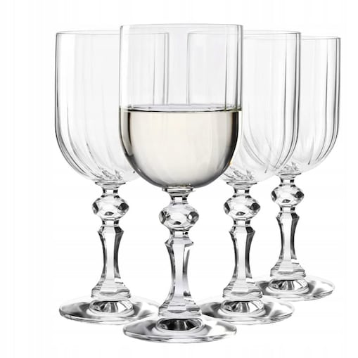 Kieliszki do Wina Paris Krosno 4 szt 300 ml Eleganckie na Tłoczonej Nodze