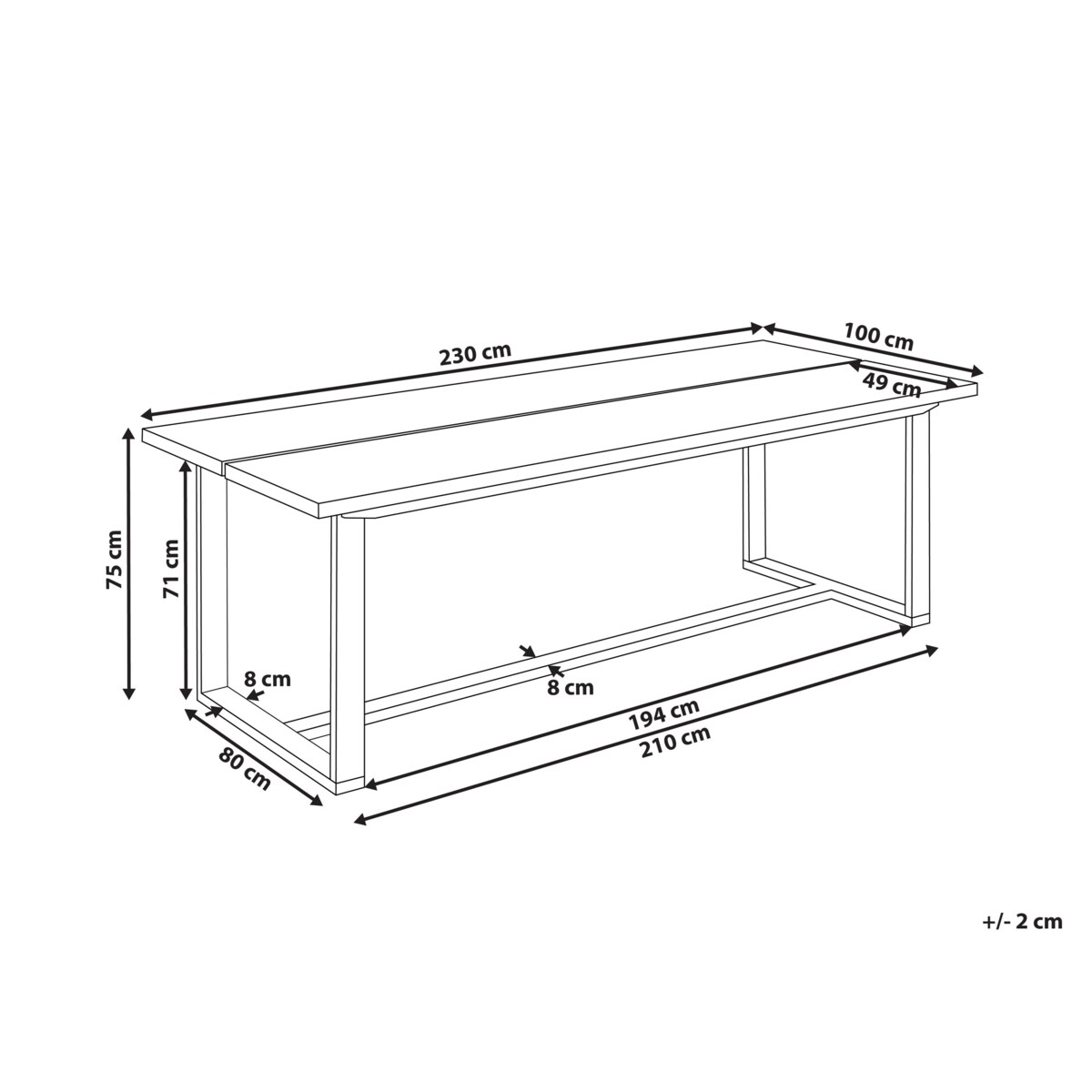 Stół ogrodowy Jasne drewno AZZANELLO