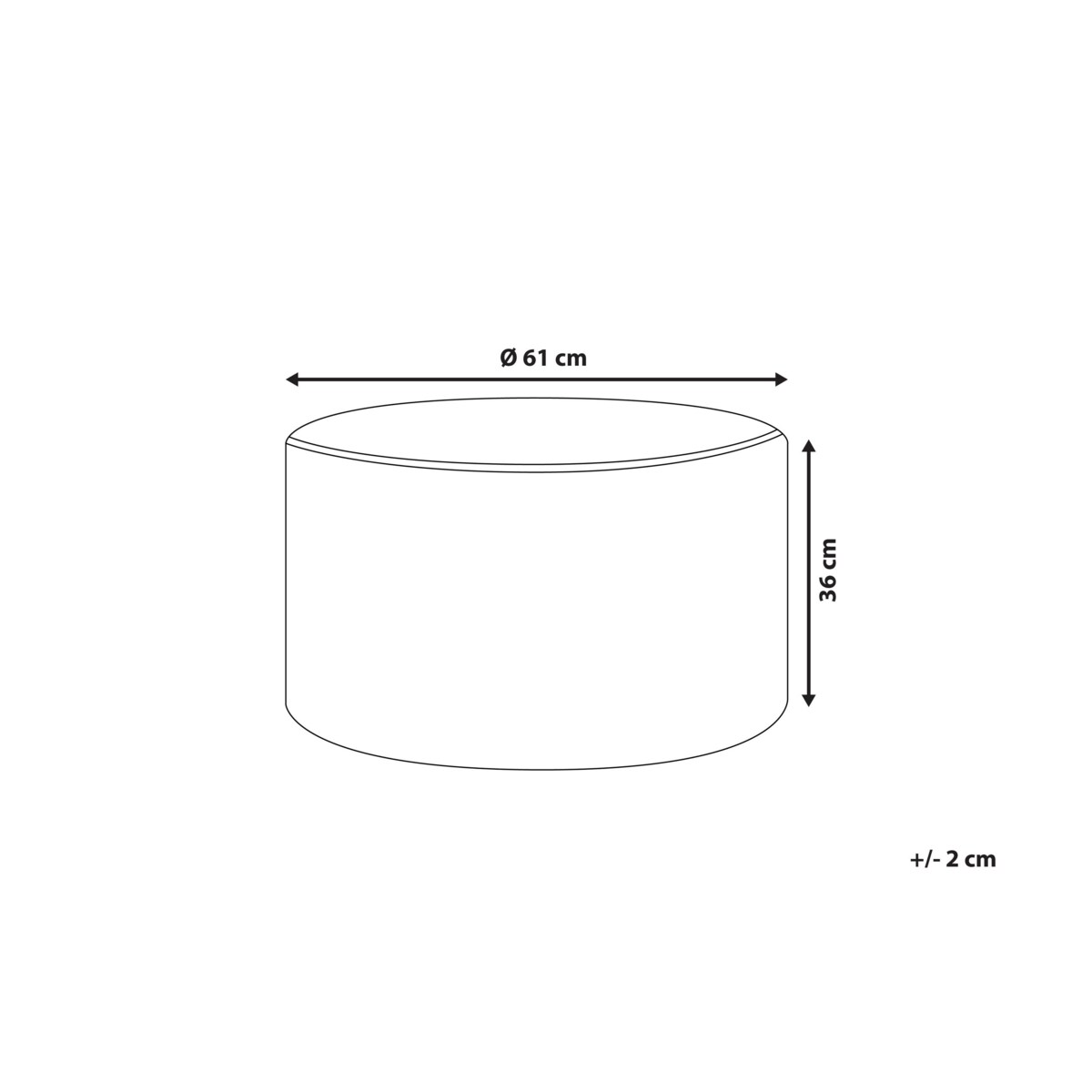 Puf MILLEN Welur Jasnobeżowy 61 cm 61 cm 36 cm