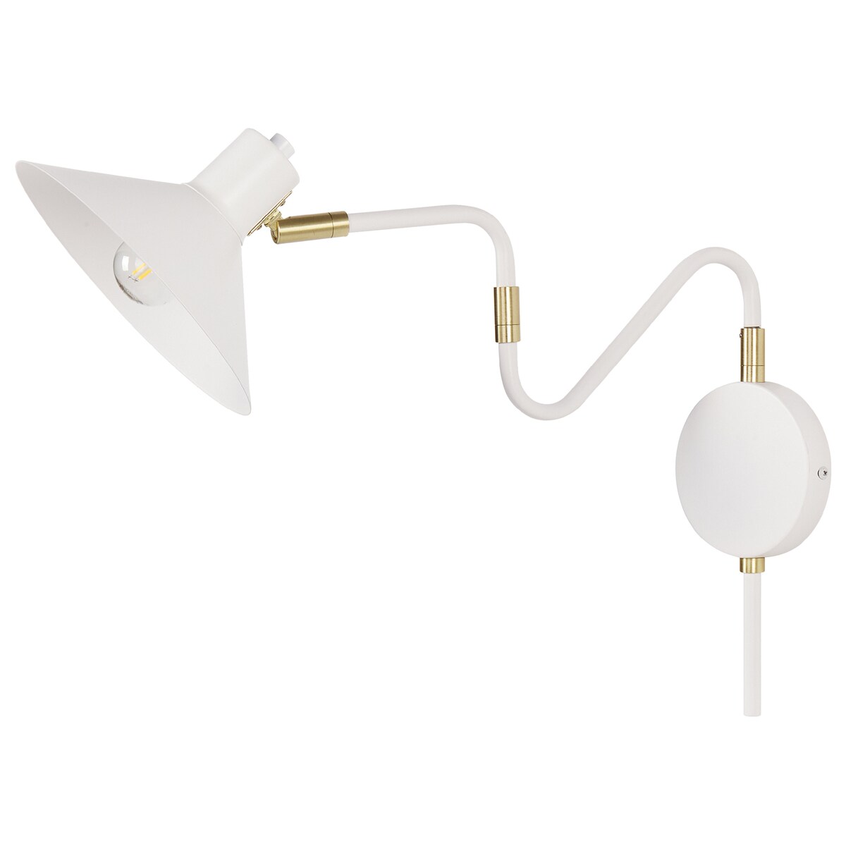 Lampa ścienna BALIEM Biały Metal Regulowana