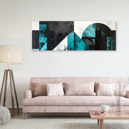 Obraz do salonu biura kuchni, Abstrakcyjne koła kształty turkusowy