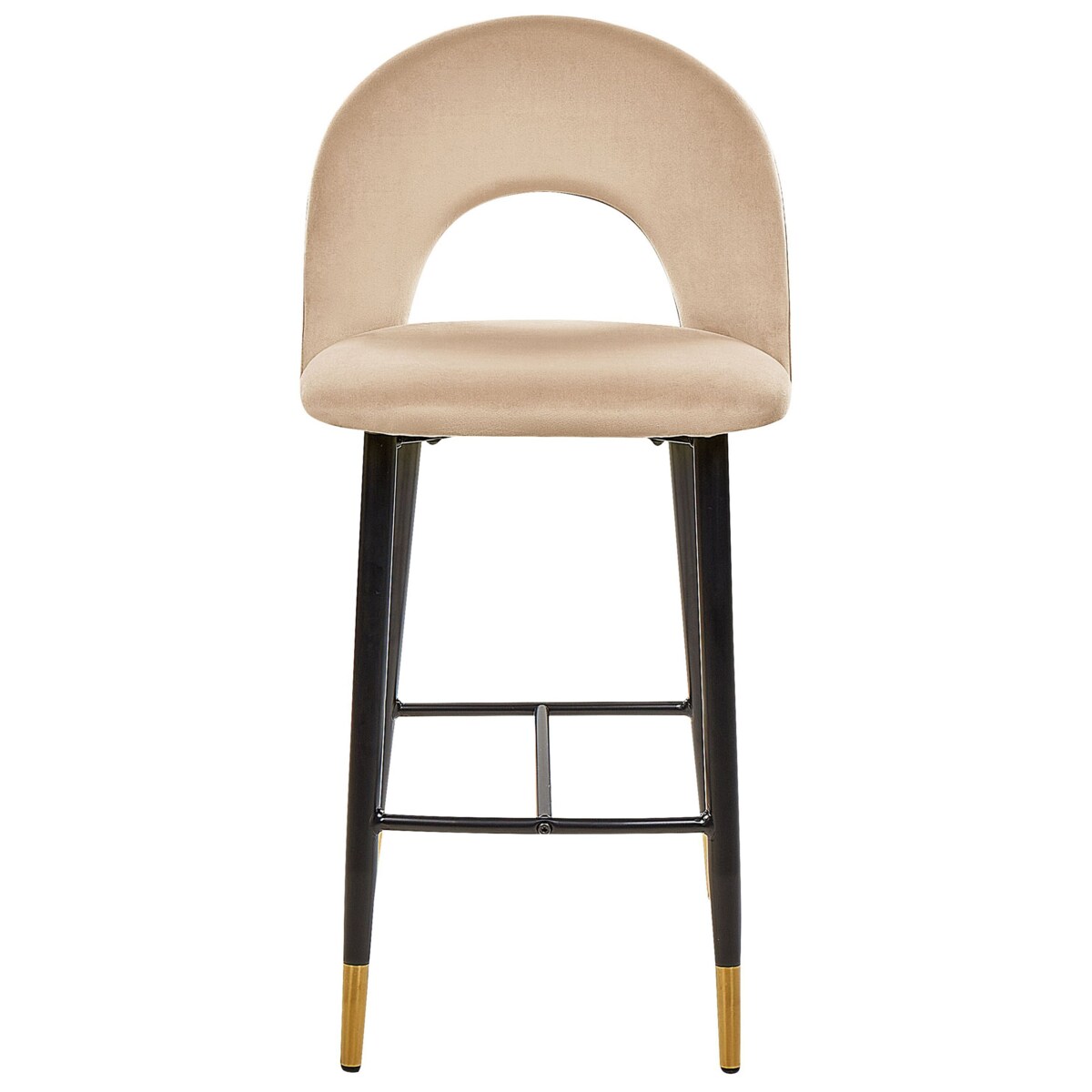 Zestaw 2 krzeseł barowych FALTON Welur Beżowy