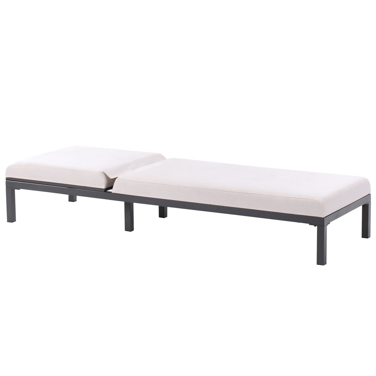 Leżak ogrodowy z poduszką LARIANO Metal Jasnobeżowy