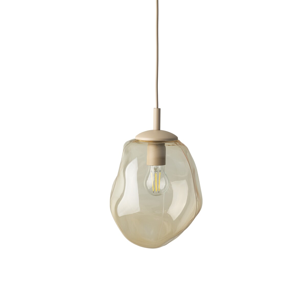 Lampa wisząca TK Lighting LAVA M SABIA 11327 beżowo-koniakowa E27 regulowana wysokość 175 cm