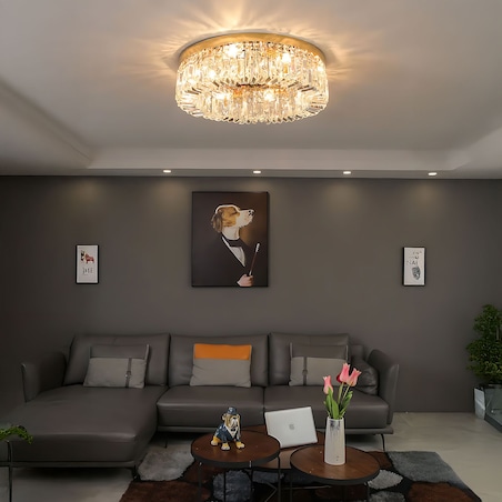 Lampa Sufitowa App1729-8C 60Cm Złoty, Szkło