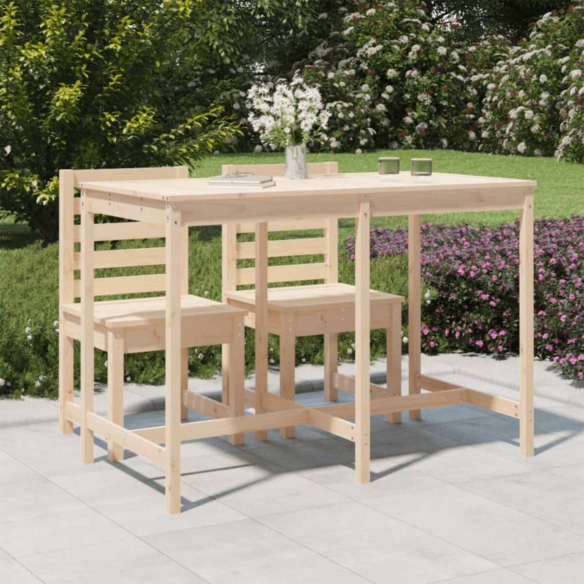 vidaXL Stół ogrodowy, 159,5x82,5x110 cm, lite drewno sosnowe