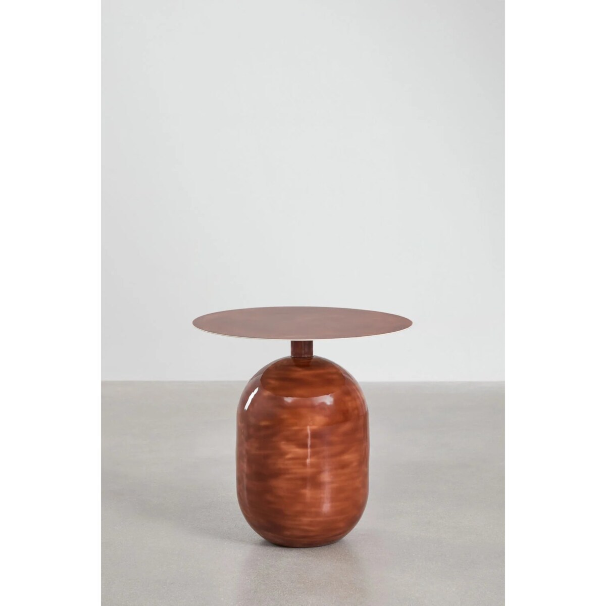Okrągły stolik pomocniczy z metaluTruax, brązowo-ceglasty, Ø50 cm