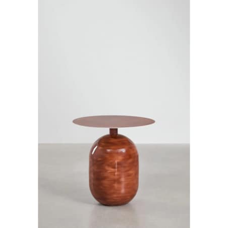 Okrągły stolik pomocniczy z metaluTruax, brązowo-ceglasty, Ø50 cm