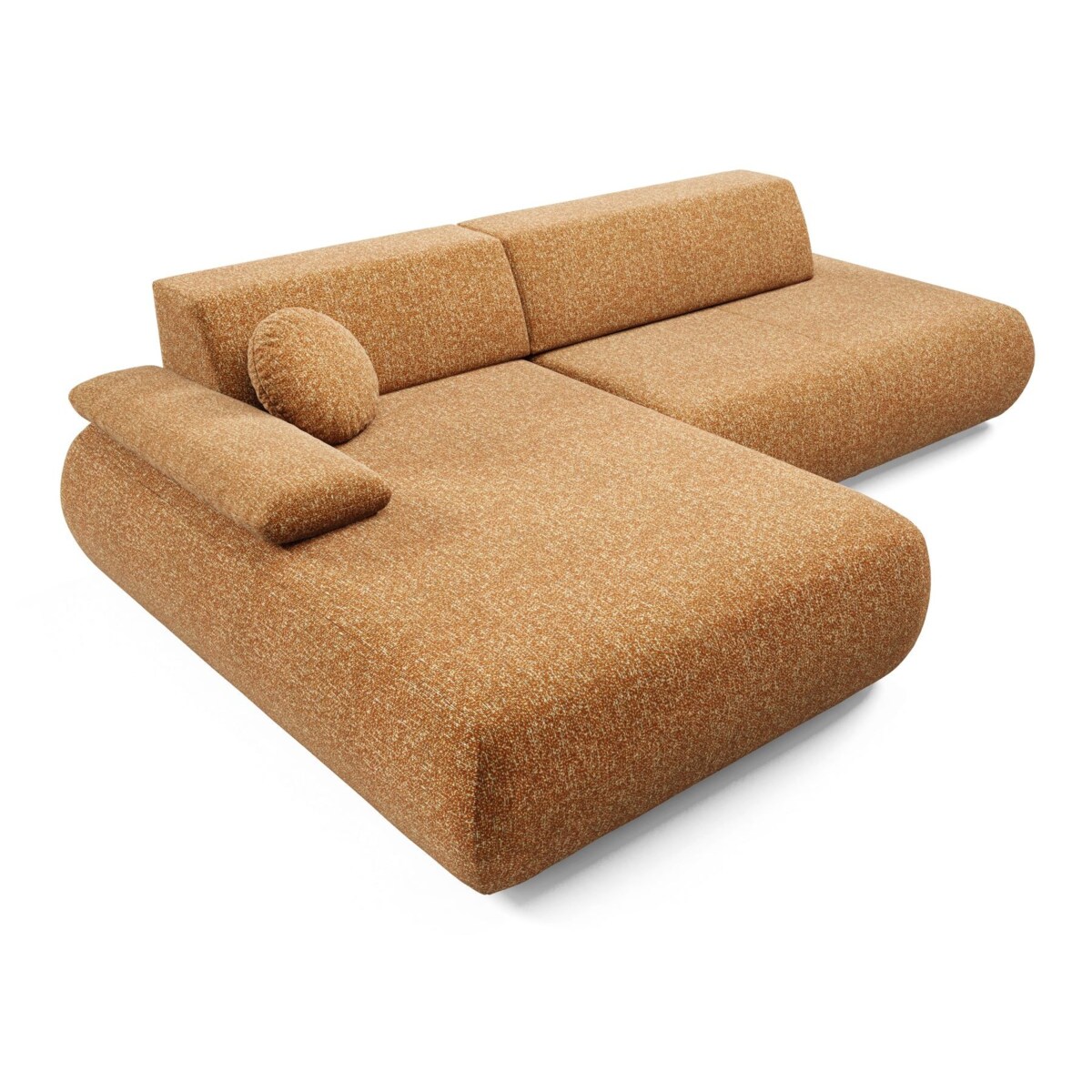 Narożnik rozkładany PENTI z pojemnikiem na pościel, lewy, pomarańczowy