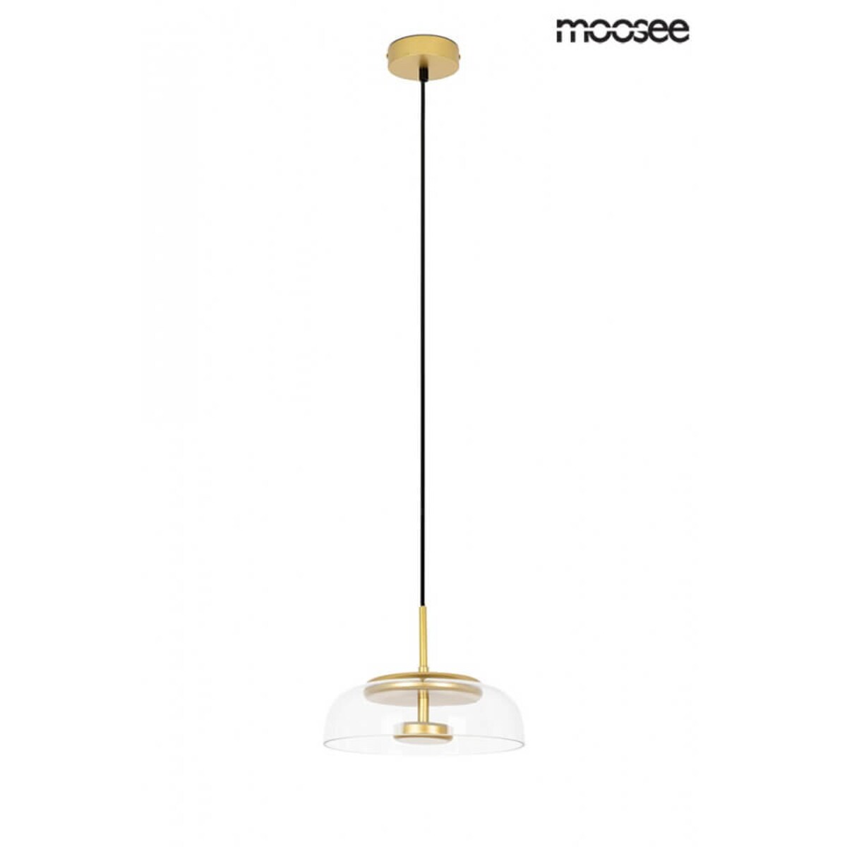 Wisząca lampa kopułowa Eden MSE010100147 Moosee do salonu złoty przezroczysty