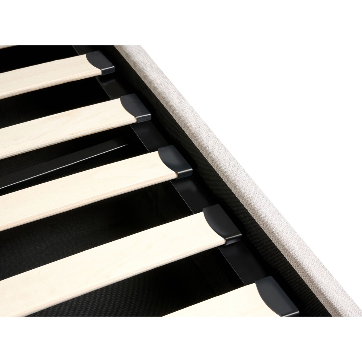 Łóżko z pojemnikiem ROUEN 140 x 200 cm Jasnobeżowy