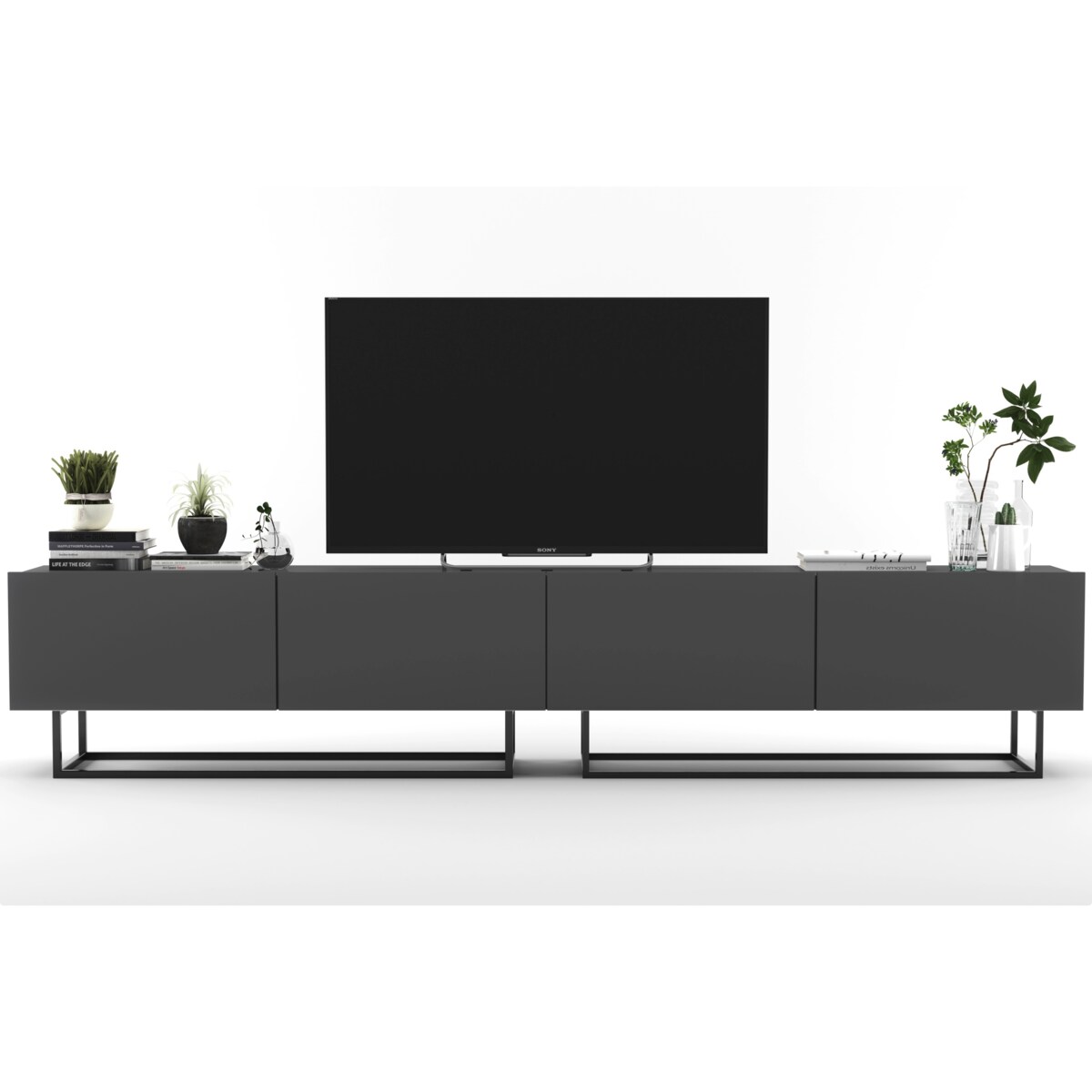 Szafka RTV Komoda Loft Industrialna Grafit Mat 240 cm