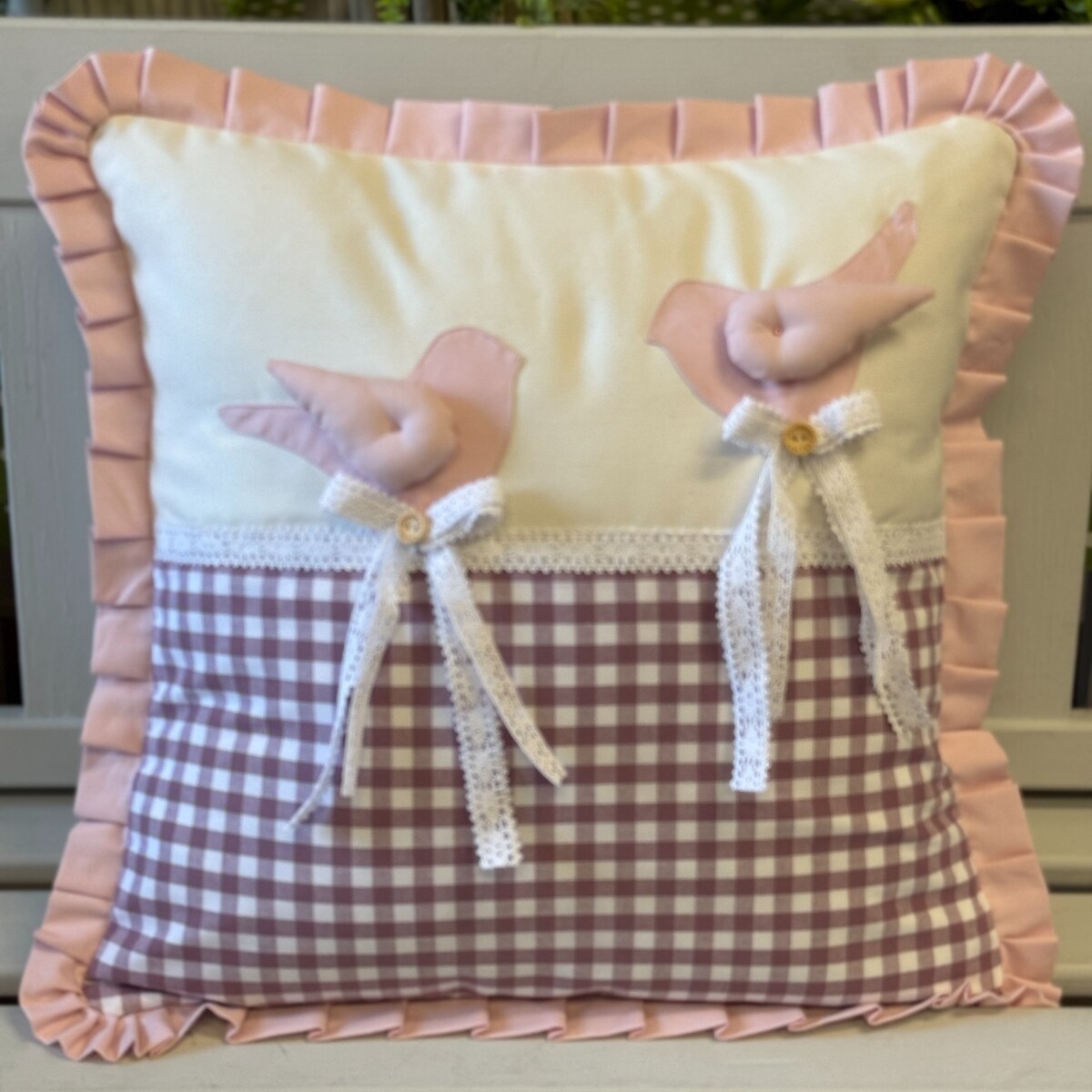 Poszewka Różowe Ptaszki - 45cm x 45cm