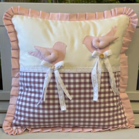 Poszewka Różowe Ptaszki - 45cm x 45cm