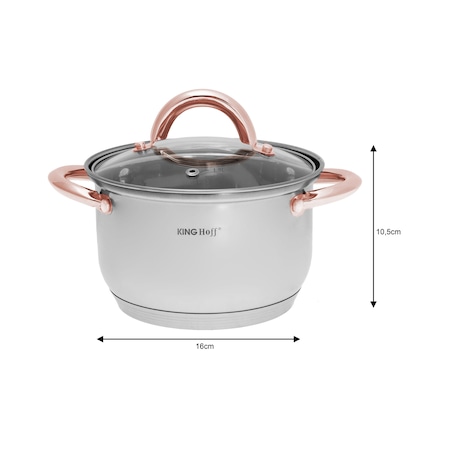 Zestaw garnków stalowych 10 ele. garnki na indukcję komplet Rosegold KINGHOFF