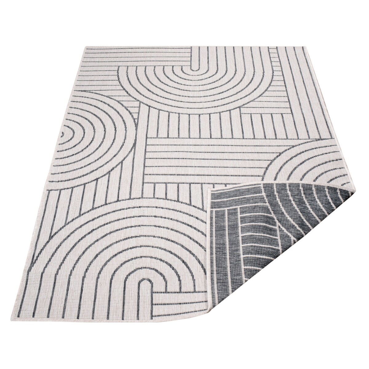 Funkcjonalny dywan na zewnątrz i do wnętrz, dwustronny DUO 58420 Szary 160x230