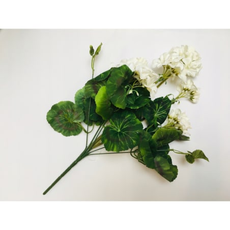 PELARGONIA sztuczna białe kwiaty DO DONICZKI wazonu wiosenne BUKIET stroik
