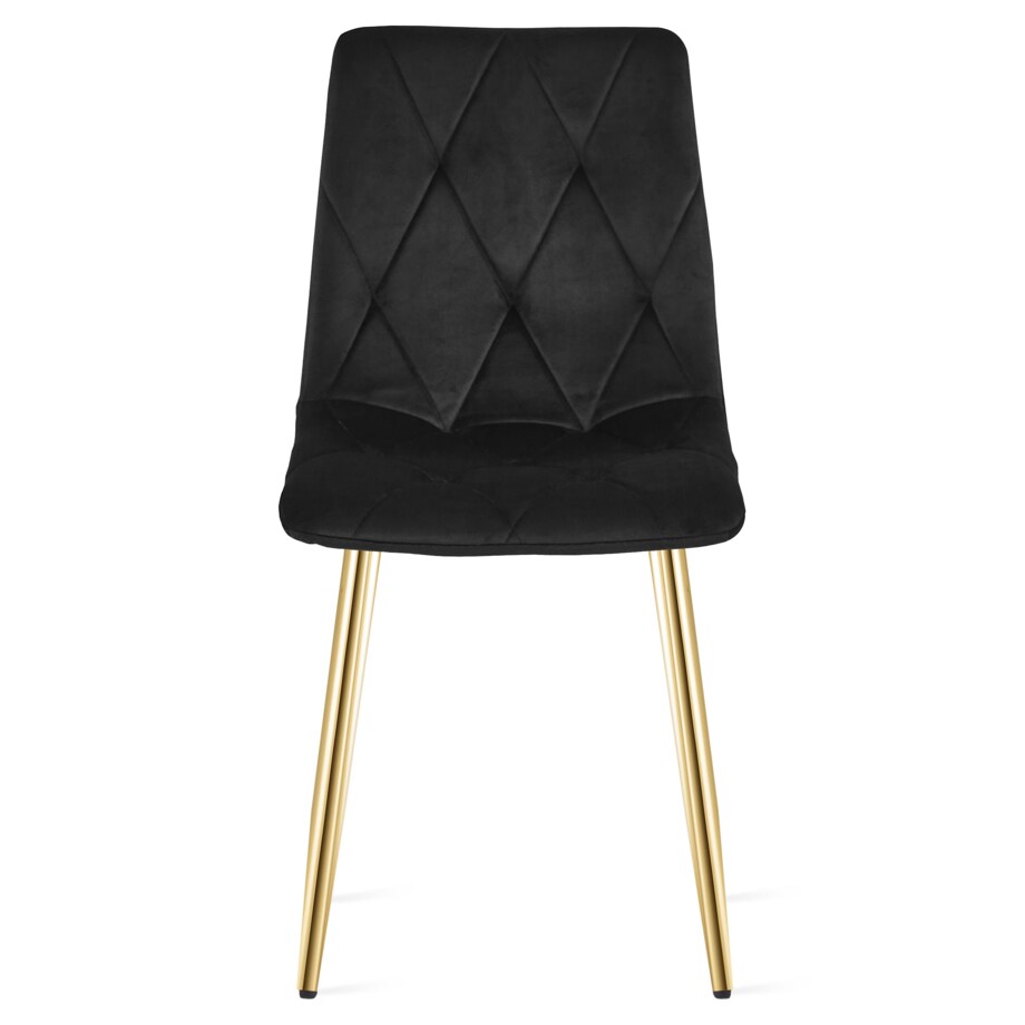 Krzesło Libra aksamitne welurowe - Czarny Aksamit / Nogi Kolor Złoty