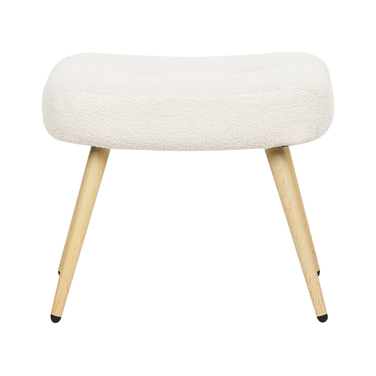 Fotel z podnóżkiem boucle złamana biel VEJLE