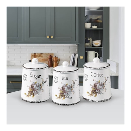 Maestro zestaw 3 pojemników ceramicznych na kawę, herbatę i cukier MR2004903CS