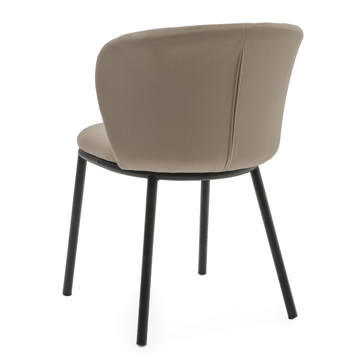 KRZESŁO TAPICEROWANE WELUROWE DO SALONU JADALNI GLAMOUR CIEMNOBEŻOWE BARI